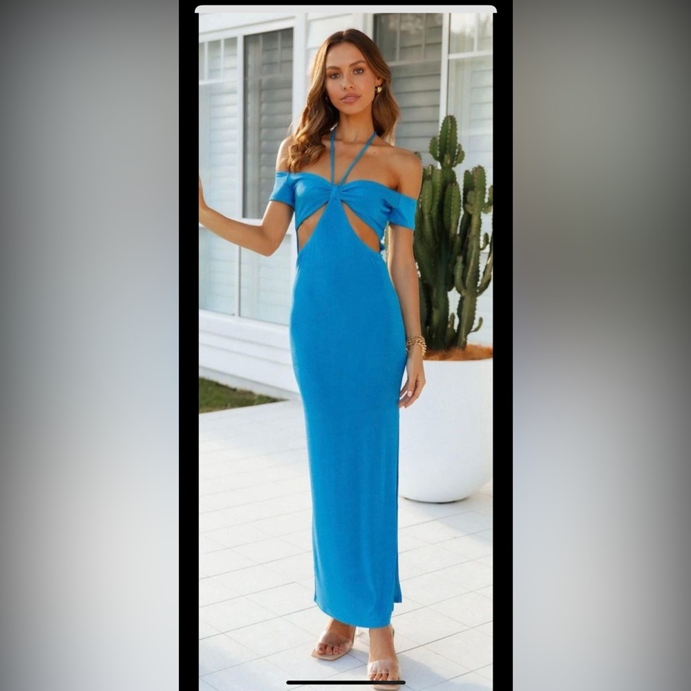 Hello Molly Blue cut out dress